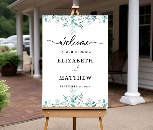 Welcome to Our Wedding Sign 24x26in Digital Download Fully Editable