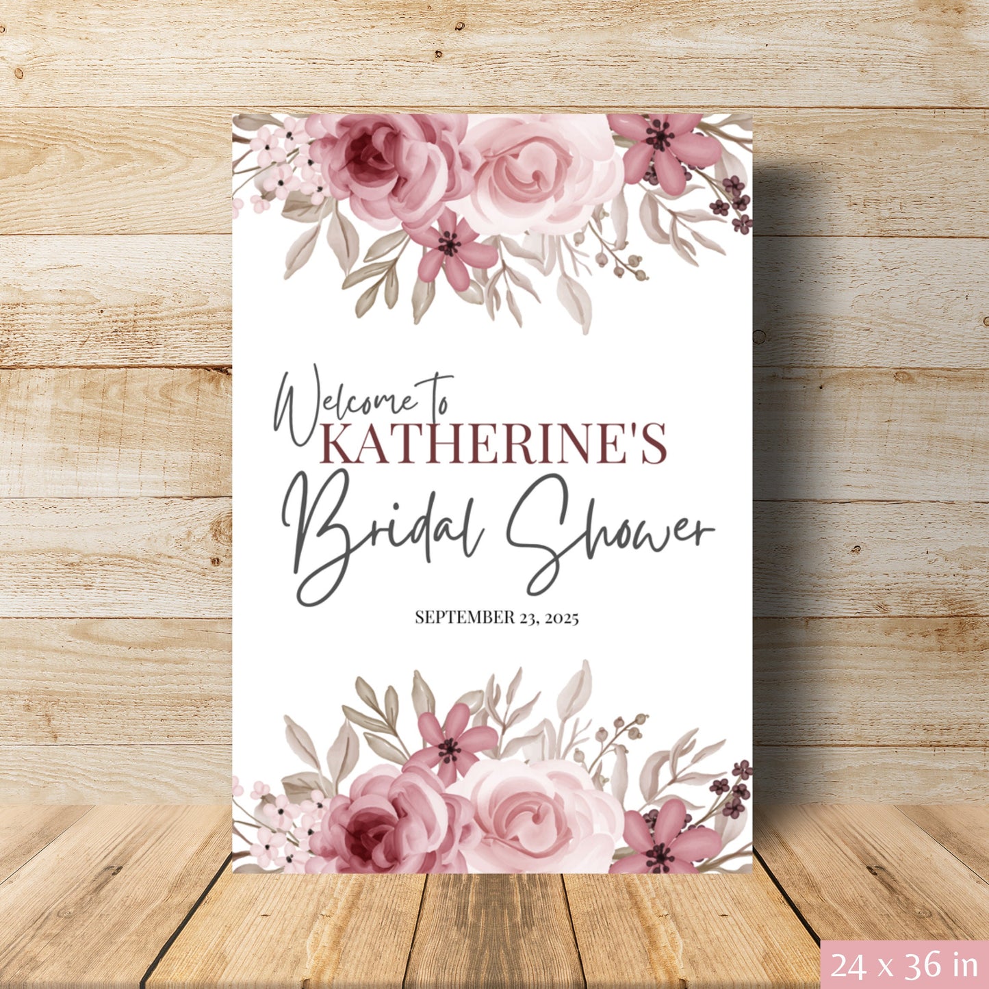 Pink Floral Bridal Shower Bundle Fully Editable Customizable Bridal Shower Templates Instant Download Easy To Use