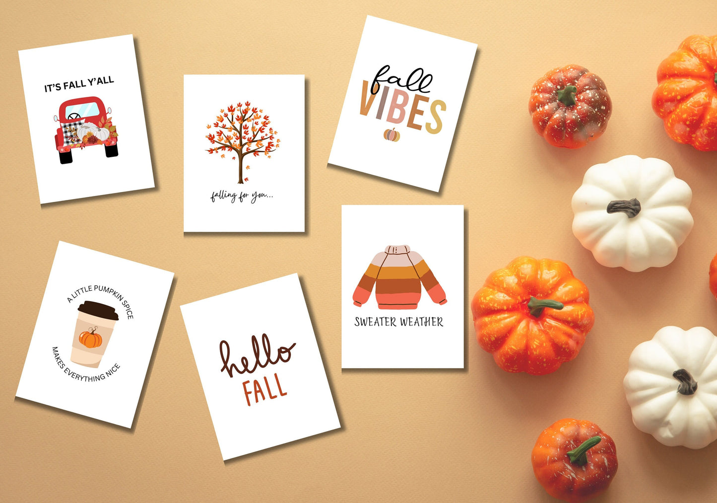 Fall In Love Fall Themed A2 Cards Variety Pack Comes With Envelopes Pack of 6