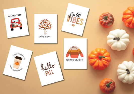 Fall In Love Fall Themed A2 Cards Variety Pack Comes With Envelopes Pack of 6