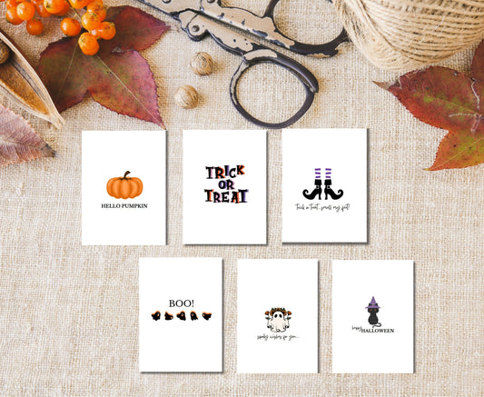 Minimalist Halloween A2 Cards Variety Pack Comes With Envelopes Pack of 6
