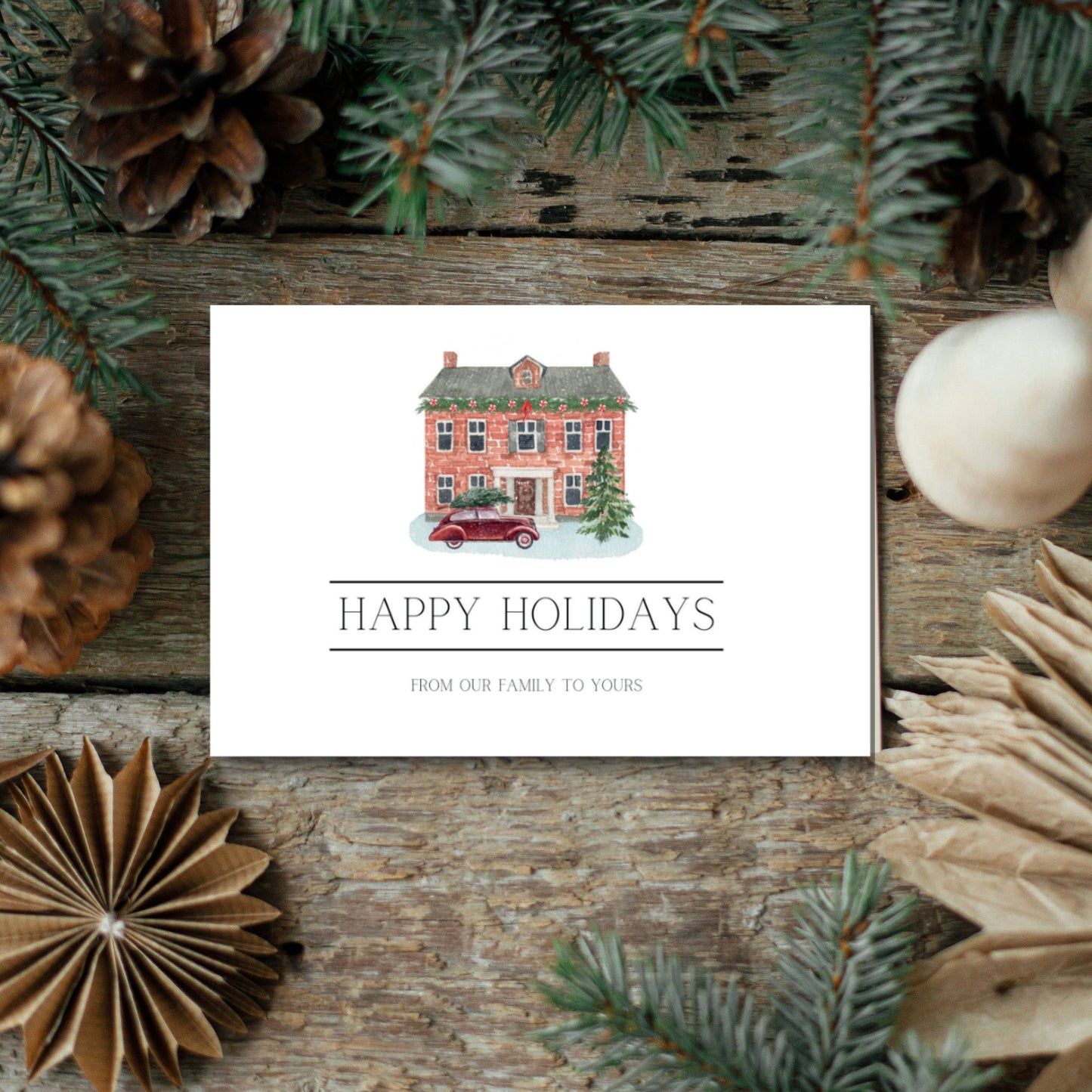 Simplistic Happy Holidays A2 Card Pack Comes With Envelopes Pack of 10