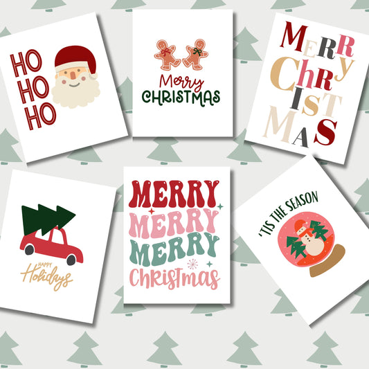 Variety Pack Fun Colors Merry Christmas A2 Card Pack Comes With Envelopes Pack of 6