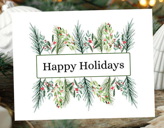 Happy Holidays A2 Card Pack Comes With Envelopes Pack of 10